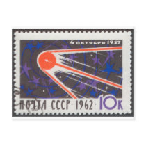 Sputnik 1 5th Anniversary 1962 Postcard