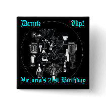 Square Birthday Button