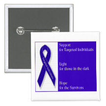 Square Button with Indigo Ribbon Logo