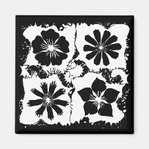 square flowers magnets