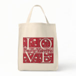 Square Love Valentine Tote Bag bags