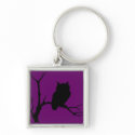 Square Owl Keychain - Purple
