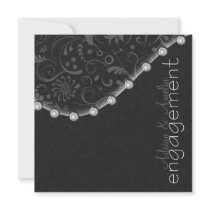 Square Pearl Engagement Invitation
