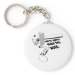 Square peg round hole key chain