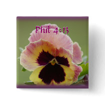square PkYel Pansy Pin - customise it yourself