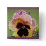 square PkYel Pansy Pin - customise it yourself buttons