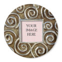 Square Silver Swirls Template magnets