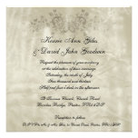 Square Wedding Invitation Vintage Paper Butterfly