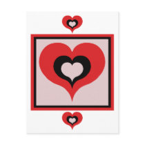 Squared heart postcards