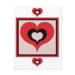 Squared heart postcards