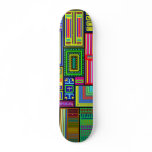 Squares and Rectangles multicolored skateboard