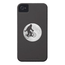 Squatch on a Bike In Sky With Moon T-shirt iPhone 4 Case-Mate Cases