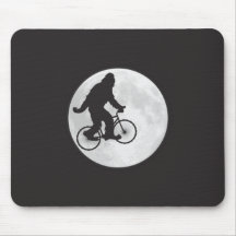 Squatch on a Bike In Sky With Moon T-shirt Mouse Pads