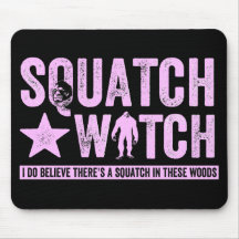 Squatch Watch - Pink Distressed Grunge Letters Mouse Pad