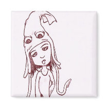 squid for brains fridge magnet