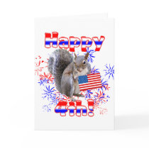 Squirrel 4th of July Greeting Cards