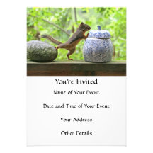 Squirrel and Cookie Jar Personalised Invites