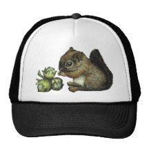 Squirrel and hazelnuts mesh hat