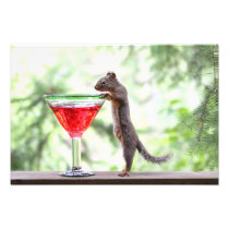 Squirrel Drinking a Cocktail Art Photo