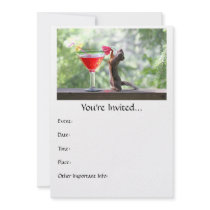 Squirrel Drinking Tropical Drink Personalized Announcements