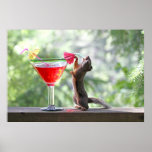 Squirrel Drinking Tropical Drink posters