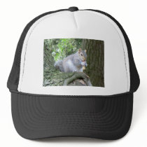 Squirrel eating a monkey nut trucker hats