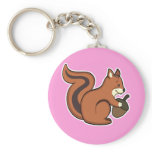 Squirrel keychain pink