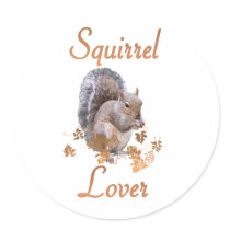 Squirrel Lover Round Stickers
