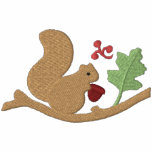 Squirrel Play Embroidered Hooded Sweatshirt