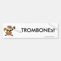 Squirrel Playing the Trombone Bumper Sticker