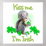 Squirrel St. Patricks Day posters