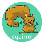 squirrel stick round sticker