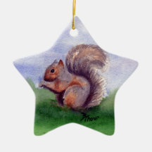 Squirrel Study Ornament