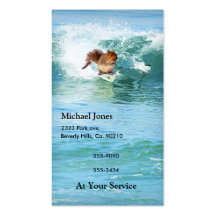 Squirrel Surfer On The Sea Business Card
