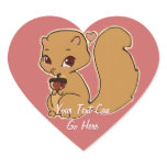 Squirrel with Acorn Heart Stickers