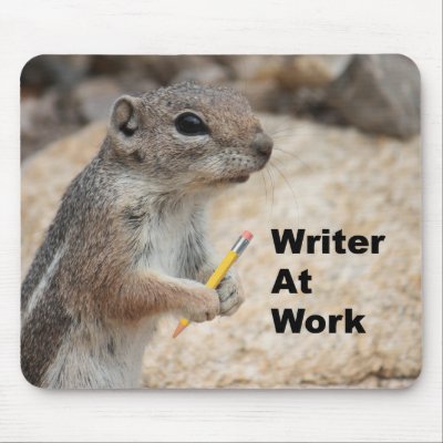 Squirrel Writer Mousepad by poozybear