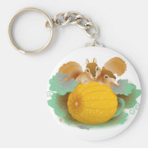 squirrels in the pumpkin patch key chain