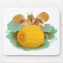 squirrels in the pumpkin patch mousepads