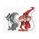 Squirrels Love at first sight postcards