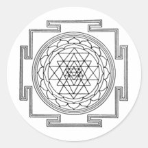 Sri Yantra Mandala Round Stickers
