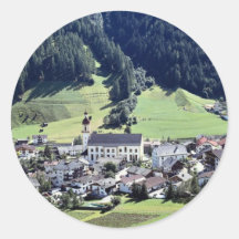 Srubairal village, Neustift, Tyrol, Austria in Eur Round Sticker
