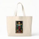 St Agnes of Rome, holding lamb and palm leaf bags