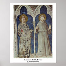 St. Anthony And St. Francis By Simone Martini Posters