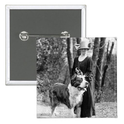 St Bernard & Boston Terrier, 1925 Pin