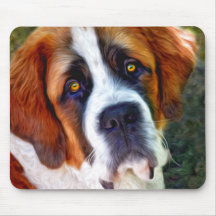 St Bernard Dog Painting Mousepad