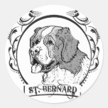 St. Bernard T-shirt Round Stickers
