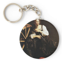 St. Catherine Of Alexandria By Michelangelo Merisi Keychains