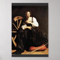 St. Catherine Of Alexandria By Michelangelo Merisi Poster