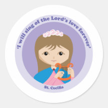 St. Cecilia Round Sticker