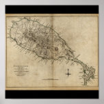 St. Christopher (St. Kitts), Caribbean Map Print